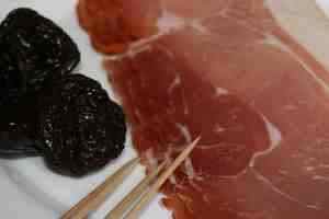 prunes and cured ham
