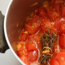 homemade tomato sauce - cooking