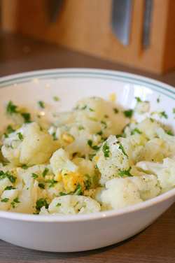 steamed cauliflower