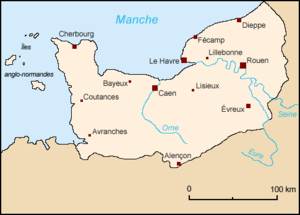 map of normandy provided by Wikipedia